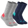 Детские походные носки SH100 MID серые и синие X2 пары